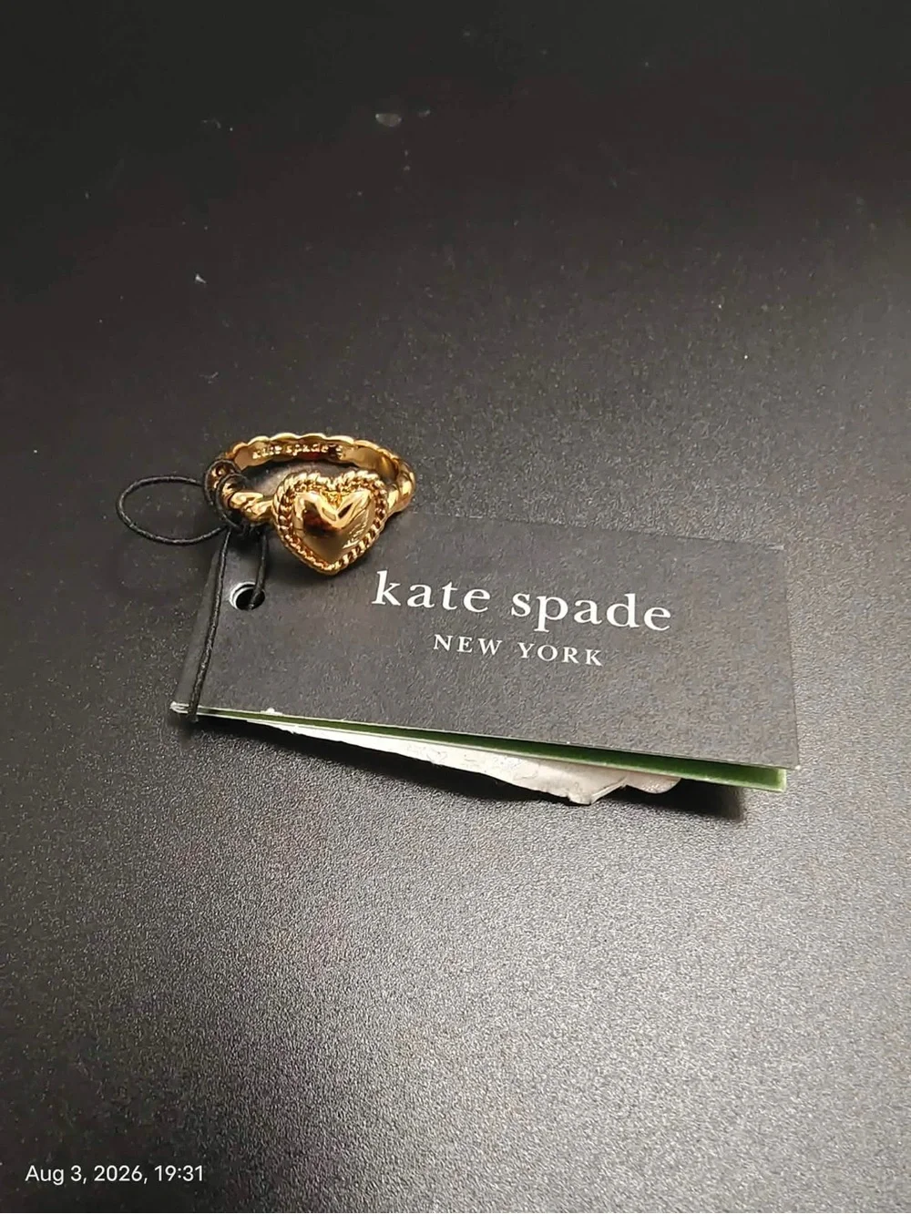 NWOT Kate spade Gold Heart Ring Size 5